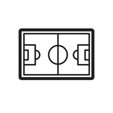 Bir futbol sahası simgesinin izole hava görüntüsü Düz Tasarım Vektör illüstrasyonu