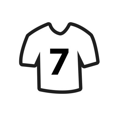 İzole edilmiş futbol forması tişört simgesi Düz Tasarım Vektör illüstrasyonu