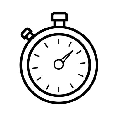 İzole spor kronometre simgesi düz tasarım Vektör illüstrasyonu
