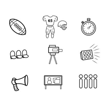 Farklı spor stadyumu simgeleri kümesi Düz tasarım Vektör illüstrasyonu