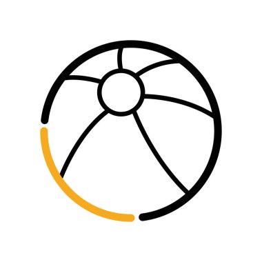 İzole plaj topu ikonu yaz nesnesi Vektör illüstrasyonu