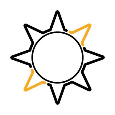 İzole edilmiş tek renkli yaz güneşi ikonu düz tasarım Vektör illüstrasyonu