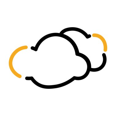 İzole edilmiş yaz bulutu simgesi Düz Tasarım Vektörü illüstrasyonu