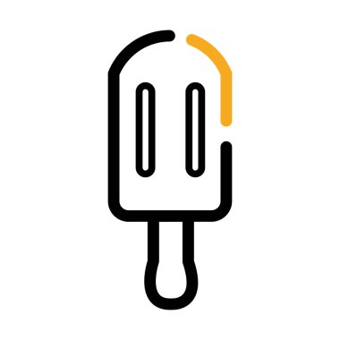 İzole edilmiş yaz buzlu dondurma simgesi Düz Tasarım Vektörü illüstrasyonu