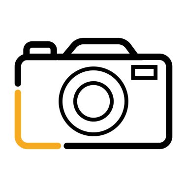 İzole edilmiş yaz fotoğraf makinesi simgesi Düz Tasarım Vektörü illüstrasyonu