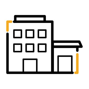 İzole edilmiş yaz binası simgesi Düz Tasarım Vektörü illüstrasyonu