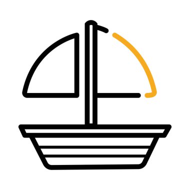 İzole edilmiş yaz gemisi simgesi Düz Tasarım Vektörü illüstrasyonu