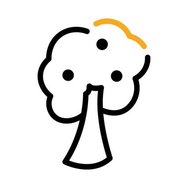 İzole edilmiş yaz ağacı simgesi Düz Tasarım Vektörü illüstrasyonu