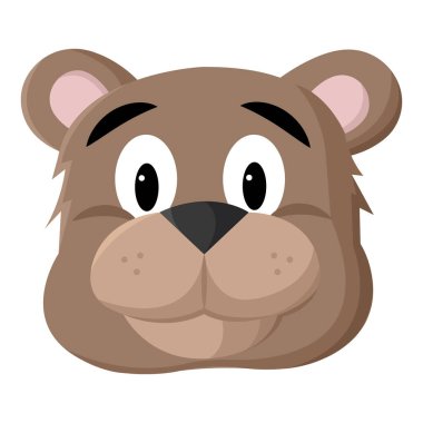 İzole edilmiş sevimli ayı karakteri Avatar Vektör illüstrasyonu