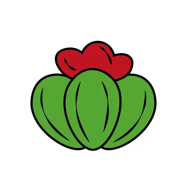 Geïsoleerde Groene Cactus Pictogram Plat Ontwerp Vector Illustratie — Stockvector