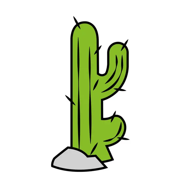 Icono Cactus Verde Aislado Diseño Plano Ilustración Vectorial — Vector de stock