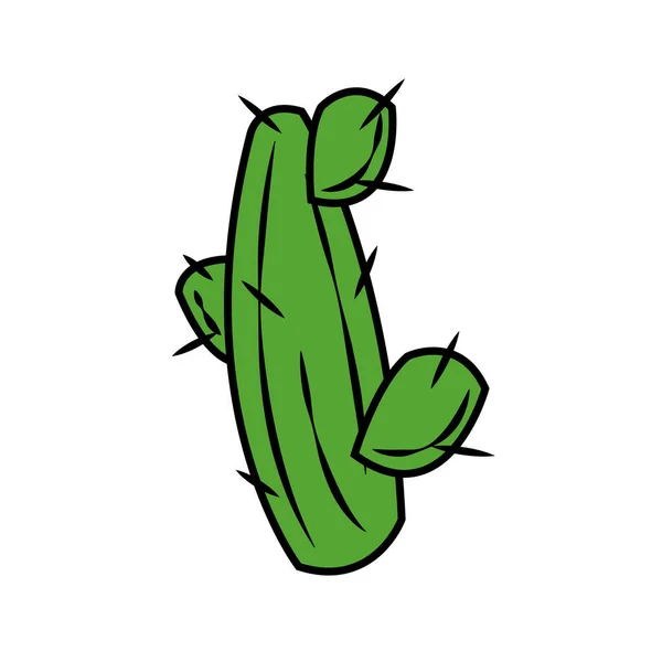 Isolato Icona Cactus Verde Disegno Piatto Illustrazione Vettoriale — Vettoriale Stock