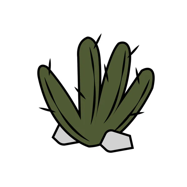 Icono Cactus Verde Aislado Diseño Plano Ilustración Vectorial — Archivo Imágenes Vectoriales