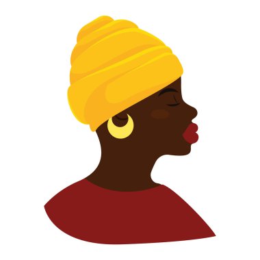 Şirin Afro-Amerikan kız karakter Avatar Vektör çizimi