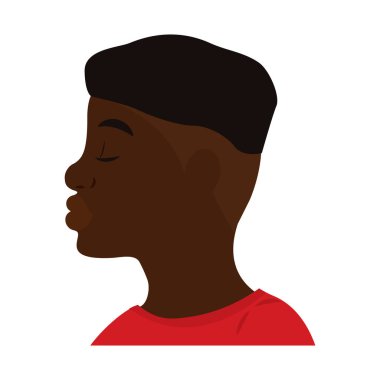 Afro-Amerikan erkek karakter Avatar Vektör illüstrasyonu