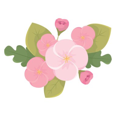 Renkli çiçekler Bahar Mevsimi Vektör illüstrasyonu