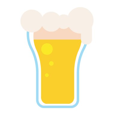 Bira cam simgesi Düz Tasarım Vektör illüstrasyonu