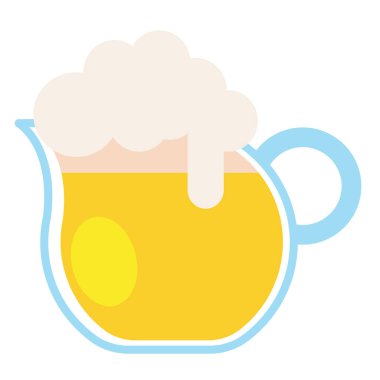 Bira cam simgesi Düz Tasarım Vektör illüstrasyonu