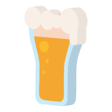 3D Bira cam simgesi Düz Tasarım Vektörü illüstrasyonu