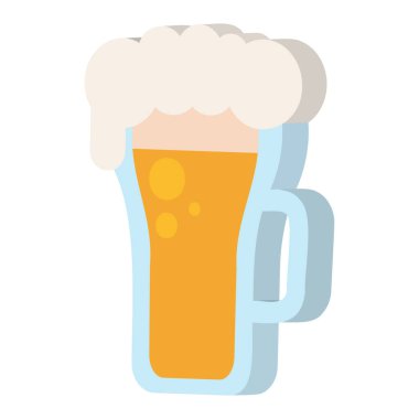 3D Bira cam simgesi Düz Tasarım Vektörü illüstrasyonu