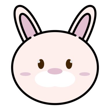 Şirin kawaii tavşan hayvan karakteri Vektör çizimi