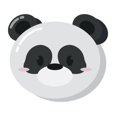 Şirin kawaii panda hayvan karakteri simgesi Vektör illüstrasyonu