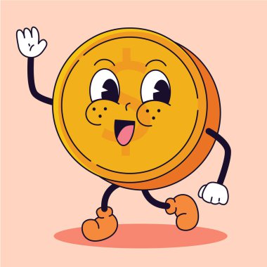 Kumarhane parasının pikseli. El ve ayaklarla canlandırılmış. Vektör çizimi.