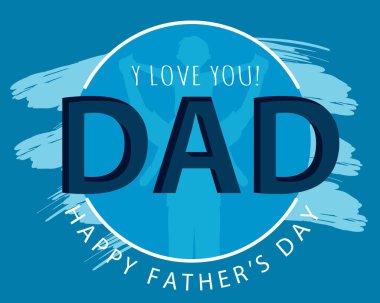 Metin Vektörü illüstrasyonlu Mutlu Babalar Günü posteri