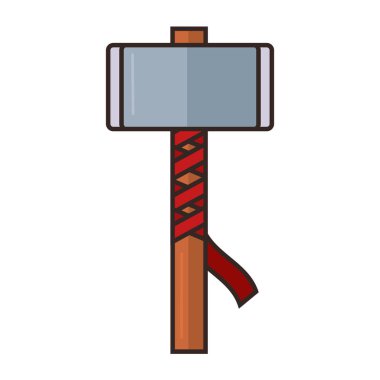 Renkli ortaçağ silah ikonu Vektör illüstrasyonu