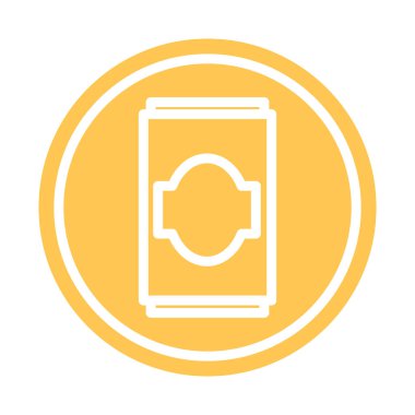 Bira cam etiket simgesi Düz Tasarım Vektör illüstrasyonu