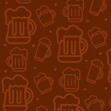 Bira cam simgeleri Desen arkaplan Vektörü illüstrasyonu