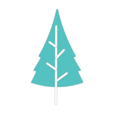 Renkli Noel ağacı simgesi Vektör illüstrasyonu