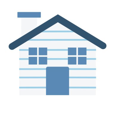 Renkli kış kabin simgesi Vektör illüstrasyonu