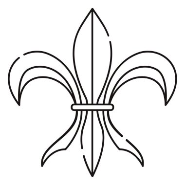 Fleur de lys arması simge simgesi Vektör illüstrasyonu