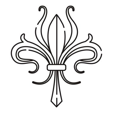Fleur de lys arması simge simgesi Vektör illüstrasyonu