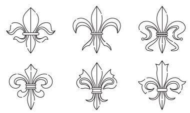 Fleur de lys arması arma sembolleri Vektör illüstrasyonunu ayarla