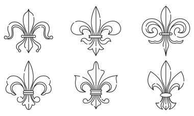 Fleur de lys arması arma sembolleri Vektör illüstrasyonunu ayarla