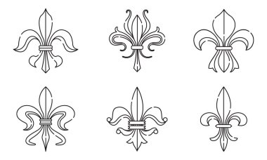 Fleur de lys arması arma sembolleri Vektör illüstrasyonunu ayarla