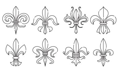 Fleur de lys arması arma sembolleri Vektör illüstrasyonunu ayarla