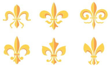 Fleur de lys arması arma sembolleri Vektör illüstrasyonunu ayarla