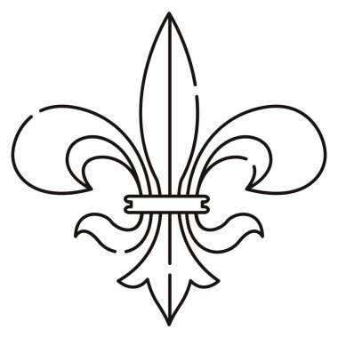 Fleur de lys arması simge simgesi Vektör illüstrasyonu