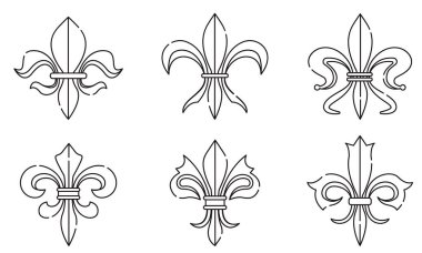 Fleur de lys arması arma sembolleri Vektör illüstrasyonunu ayarla