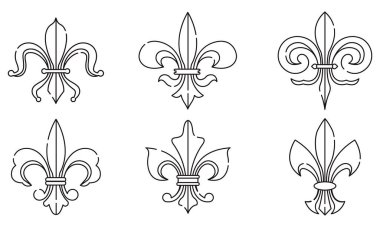 Fleur de lys arması arma sembolleri Vektör illüstrasyonunu ayarla