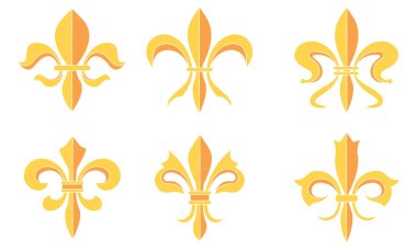 Fleur de lys arması arma sembolleri Vektör illüstrasyonunu ayarla