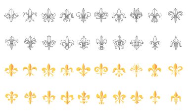 Fleur de lys arması arma sembolleri Vektör illüstrasyonunu ayarla