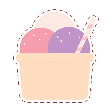 Dondurma ikonu Vektör illüstrasyonu