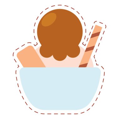 Renkli dondurma dondurma ikonu Vektör illüstrasyonu