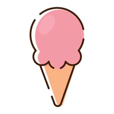 İzole edilmiş dondurma külahı ikonu Vektör illüstrasyonu