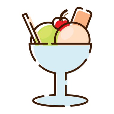 Dondurma ikonu Vektör illüstrasyonu