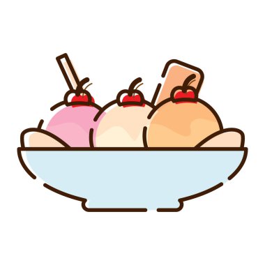 Dondurma ikonu Vektör illüstrasyonu